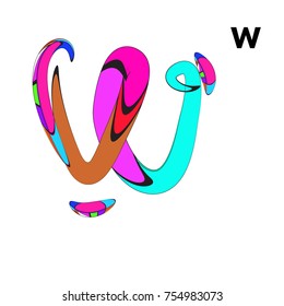 Vector Alphabet Typography Logo letter with Cartoon Curvy Style