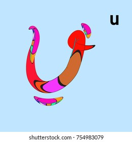 Vector Alphabet Typography Logo letter with Cartoon Curvy Style