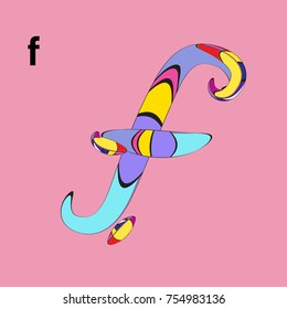 Vector Alphabet Typography Logo letter with Cartoon Curvy Style