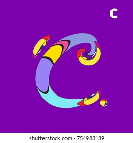 Vector Alphabet Typography Logo letter with Cartoon Curvy Style