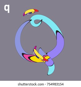 Vector Alphabet Typography Logo letter with Cartoon Curvy Style