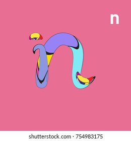 Vector Alphabet Typography Logo letter with Cartoon Curvy Style
