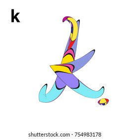 Vector Alphabet Typography Logo letter with Cartoon Curvy Style