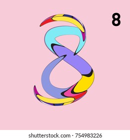 Vector Alphabet Typography Logo letter with Cartoon Curvy Style
