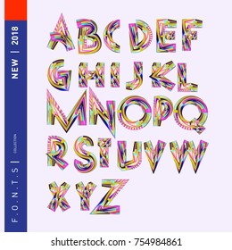 Vector Alphabet Typography Logo letter  with Cartoon Curvy Style