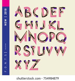 Vector Alphabet Typography Logo letter  with Cartoon Curvy Style