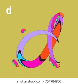 Vector Alphabet Typography Logo letter  with Cartoon Curvy Style