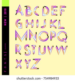Vector Alphabet Typography Logo letter  with Cartoon Curvy Style