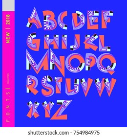 Vector Alphabet Typography Logo letter  with Cartoon Curvy Style