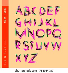 Vector Alphabet Typography Logo letter  with Cartoon Curvy Style