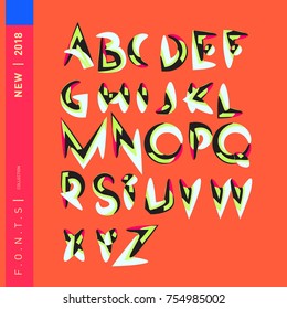 Vector Alphabet Typography Logo letter  with Cartoon Curvy Style