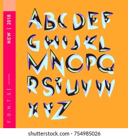 Vector Alphabet Typography Logo letter  with Cartoon Curvy Style