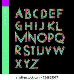 Vector Alphabet Typography Logo letter  with Cartoon Curvy Style
