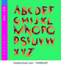 Vector Alphabet Typography Logo letter  with Cartoon Curvy Style