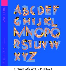Vector Alphabet Typography Logo letter  with Cartoon Curvy Style