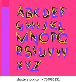 Vector Alphabet Typography Logo letter  with Cartoon Curvy Style