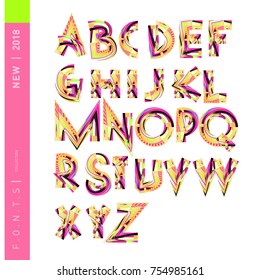 Vector Alphabet Typography Logo letter  with Cartoon Curvy Style