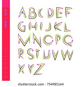 Vector Alphabet Typography Logo letter  with Cartoon Curvy Style