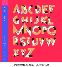 Vector Alphabet Typography Logo letter  with Cartoon Curvy Style