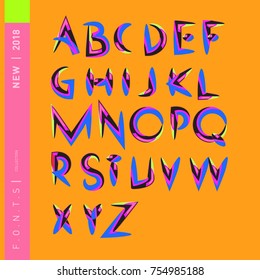 Vector Alphabet Typography Logo letter  with Cartoon Curvy Style