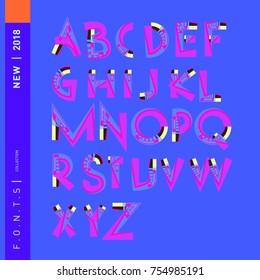 Vector Alphabet Typography Logo letter  with Cartoon Curvy Style