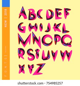Vector Alphabet Typography Logo letter  with Cartoon Curvy Style