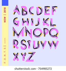 Vector Alphabet Typography Logo letter  with Cartoon Curvy Style