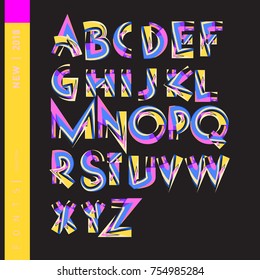 Vector Alphabet Typography Logo letter  with Cartoon Curvy Style