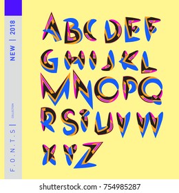 Letra vectorial de la tipografía alfabeta con el estilo de curva de cartón