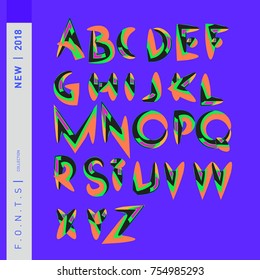 Vector Alphabet Typography Logo letter  with Cartoon Curvy Style