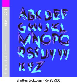 Vector Alphabet Typography Logo letter  with Cartoon Curvy Style