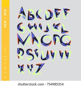 Vector Alphabet Typography Logo letter  with Cartoon Curvy Style