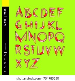 Vector Alphabet Typography Logo letter  with Cartoon Curvy Style
