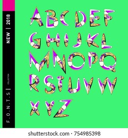 Vector Alphabet Typography Logo letter  with Cartoon Curvy Style
