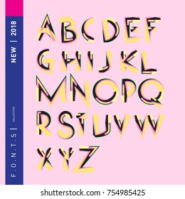 Vector Alphabet Typography Logo letter  with Cartoon Curvy Style