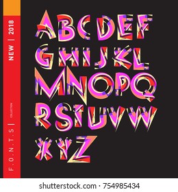 Vector Alphabet Typography Logo letter  with Cartoon Curvy Style