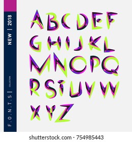 Vector Alphabet Typography Logo letter  with Cartoon Curvy Style