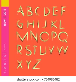 Vector Alphabet Typography Logo letter  with Cartoon Curvy Style