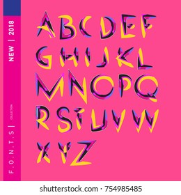 Vector Alphabet Typography Logo letter  with Cartoon Curvy Style