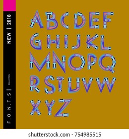 Vector Alphabet Typography Logo letter  with Cartoon Curvy Style