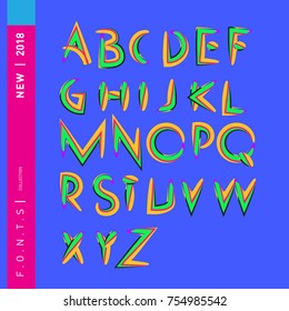 Vector Alphabet Typography Logo letter  with Cartoon Curvy Style