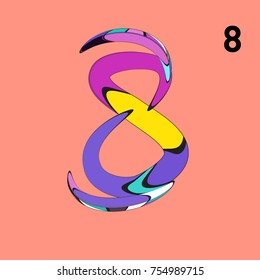 Vector Alphabet Typography Logo letter  with Cartoon Curvy Style