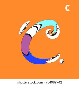 Vector Alphabet Typography Logo letter  with Cartoon Curvy Style