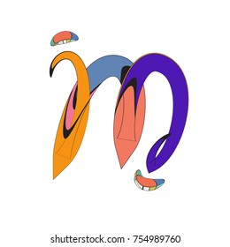 Vector Alphabet Typography Logo letter  with Cartoon Curvy Style