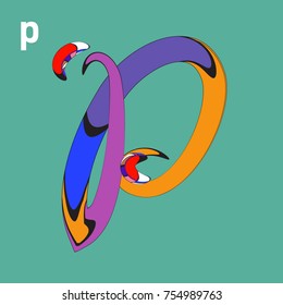 Vector Alphabet Typography Logo letter  with Cartoon Curvy Style