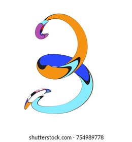 Vector Alphabet Typography Logo letter  with Cartoon Curvy Style