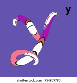 Vector Alphabet Typography Logo letter  with Cartoon Curvy Style