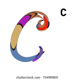 Vector Alphabet Typography Logo letter  with Cartoon Curvy Style