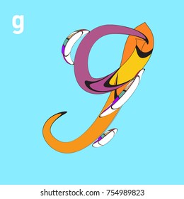 Vector Alphabet Typography Logo letter  with Cartoon Curvy Style