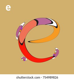 Vector Alphabet Typography Logo letter  with Cartoon Curvy Style